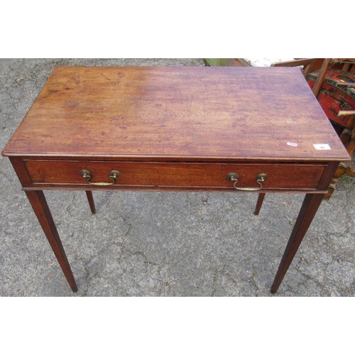 49 - A 19th mahogany side table, width 34ins, height 30ins