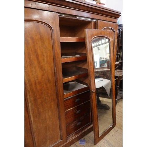 9C - A Victorian mahogany compactum, width 70ins