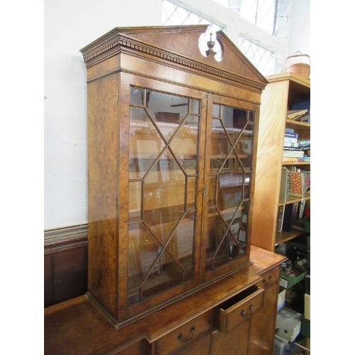 1 - 37866 A reproduction display cabinet, having glazed upper section over cupboard base, width 60ins