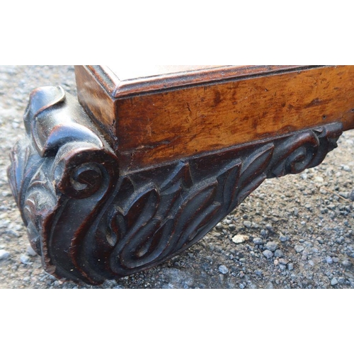 100 - A 19th century birds eye maple center table, of rectangular form, fitted with two real frieze drawer... 