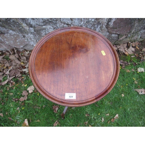 101 - A 19th century mahogany circular occasional table, raised on an umbrella tripod base, diameter 15ins... 