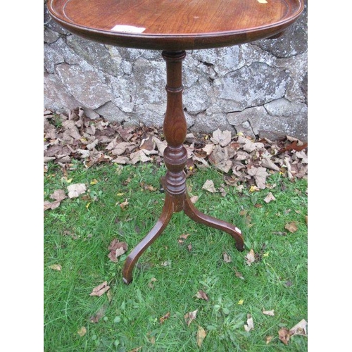 101 - A 19th century mahogany circular occasional table, raised on an umbrella tripod base, diameter 15ins... 