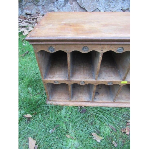 112 - A table top set of pine pigeon holes, width 55ins, height 11ins