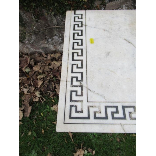 113 - A Regency design  marble topped hall table, the marble having a  Greek key border, over gilt base wi... 