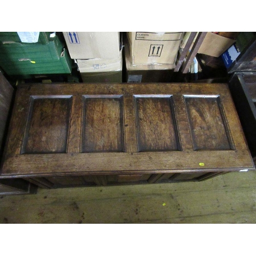 118 - An Antique oak coffer, width 39.5ins