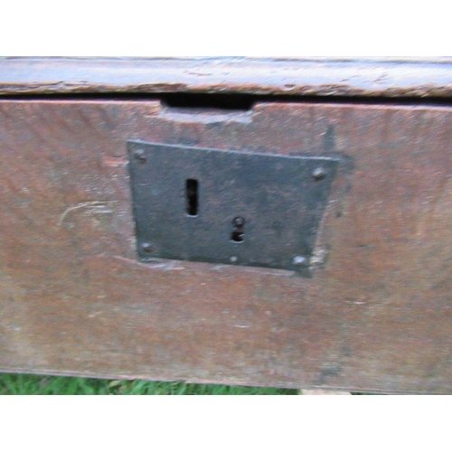 139 - An Antique six plank coffer/sword box, width 44ins