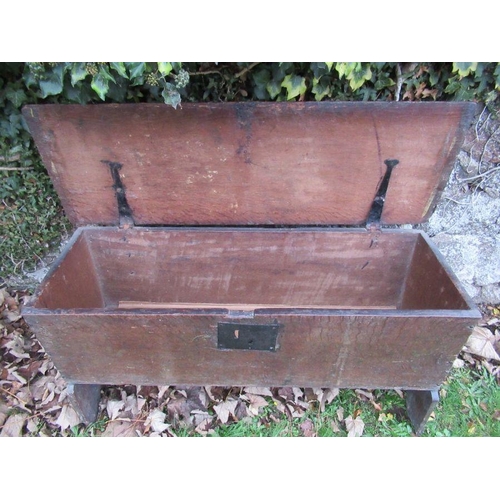 139 - An Antique six plank coffer/sword box, width 44ins