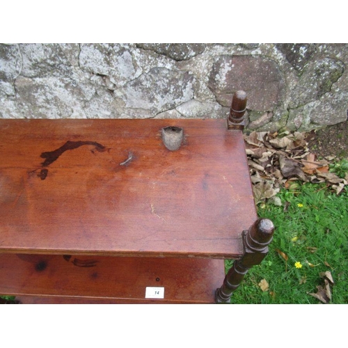 14 - A 19th century mahogany set of shelves, width 25ins, height 26ins