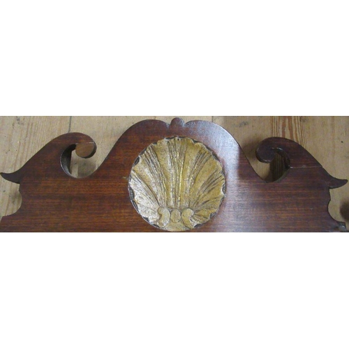 157 - An Antique mahogany framed wall mirror, with shell and scroll decoration, bevelled glass plate, over... 