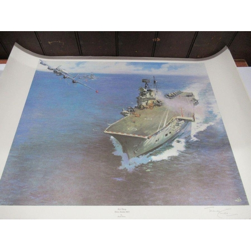 162 - Terence Cuneo, Air Drop (Beira Straits 1967), signed print, height 20 3/4 ins, width 25 3/4 ins