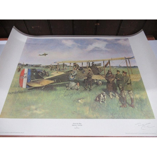 163 - Terence Cuneo, First Air Post (Folkestone-Koln 1919), signed print, height 20 3/4 ins, width 25 3/4 ... 