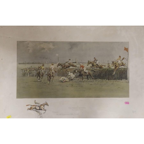 168 - Snaffles, Charles Johnson Payne, colour print, The Grand National, The Canal Turn, with snaffles mar... 