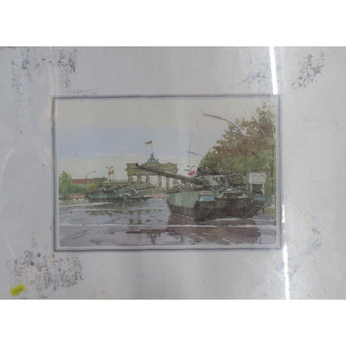 174 - Ken Howard, two colour prints, military subject, together with a John King print