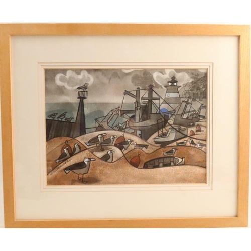 197 - Neil Meacher, watercolour, Stormy Gathering, 10ins x 14ins