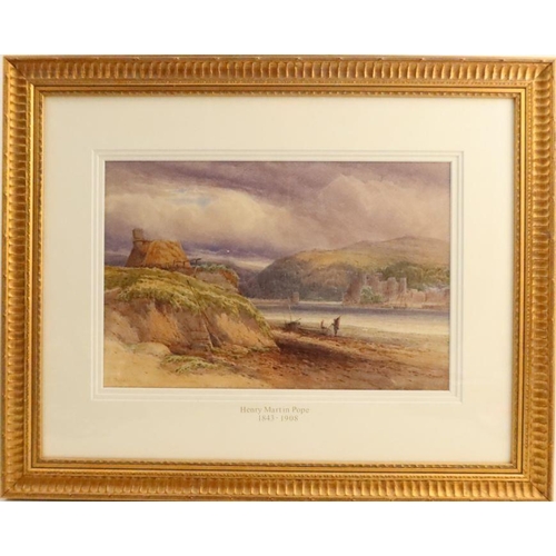 198 - Henry Martin Pope, watercolour, Conwy and the Castle, 9ins x 13.5ins