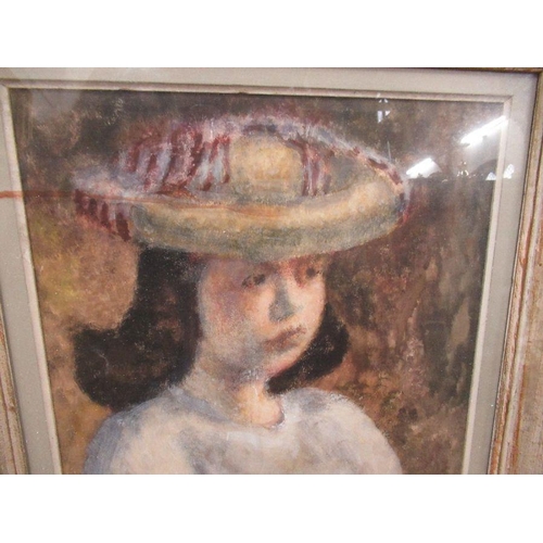 214 - Eve Fisher, oil on board, Dorothy Dawes New Hat, 24ins x 19.5ins