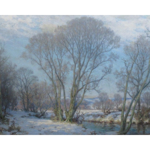 222 - Henry Adams, oil on canvas, Hoar Frost, winter landscape, 28ins x 36ins