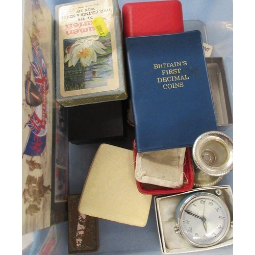 266 - A collection of items, to include a cased pair of binoculars, opera glasses, Ronson lighters, flatwa... 