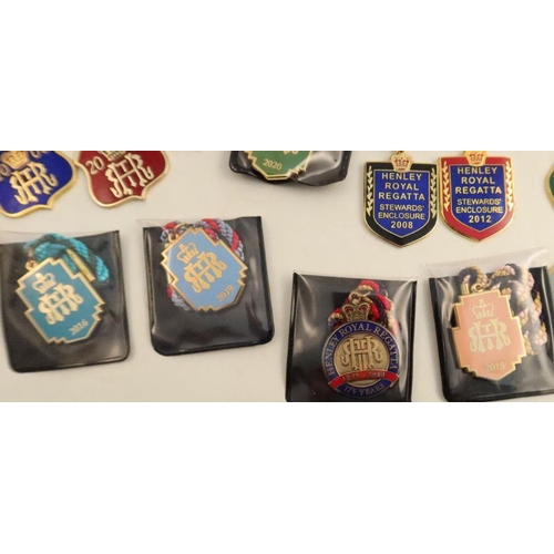 273 - A collection of Henley Royal Regatta enamel badges, five for the Stewards' Enclosure, dating from 19... 