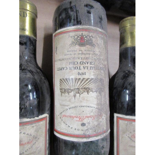 293 - A collection of wine, to include St Emillion from the 1970s, four bottles of 1970 Chateau la tour et... 