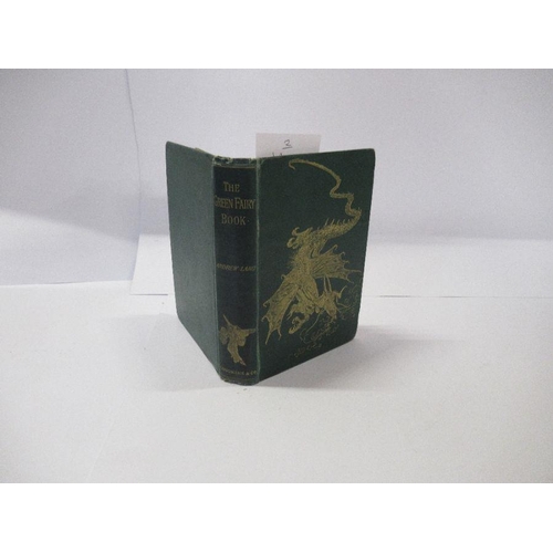 335 - Andrew Lange The Green Fairy Book first edition 1892, green buckram with gilt decoration and title a... 