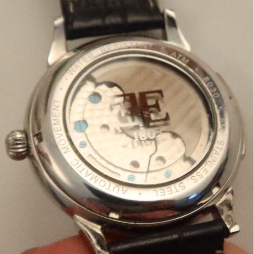 369 - Earnshaw, an automatic wrist watch, with visible balance wheels, stainless steel case