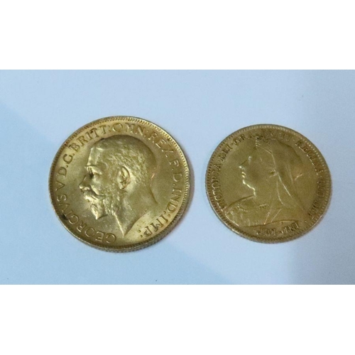 381 - |A 1926 gold sovereign, together with an 1897 gold half sovereign