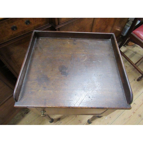 4 - A 19th century mahogany tray top pot cupboard, with cupboard below raised on turned feet, width 17.5... 