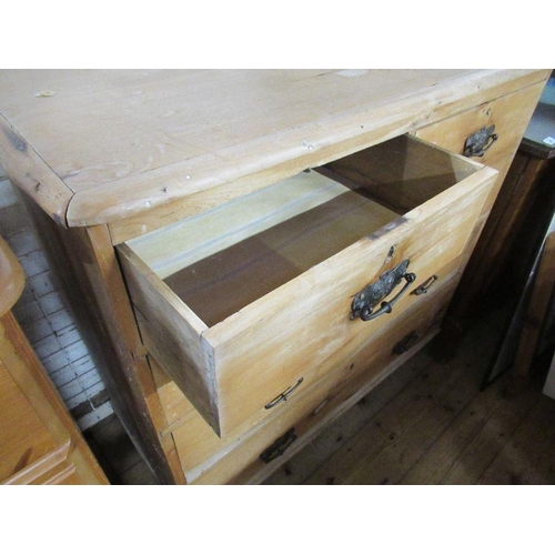 42 - A pine chest of drawers, width 37.5ins, together with a modern example, width 29.5ins