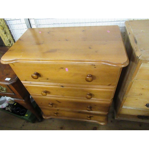 42 - A pine chest of drawers, width 37.5ins, together with a modern example, width 29.5ins