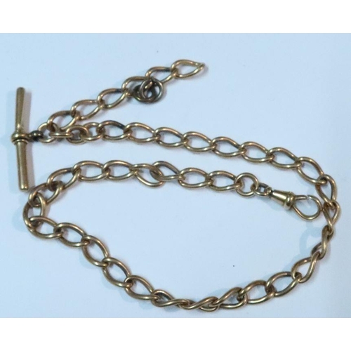 434 - A gold coloured watch chain, weight 30.7g subject to testing