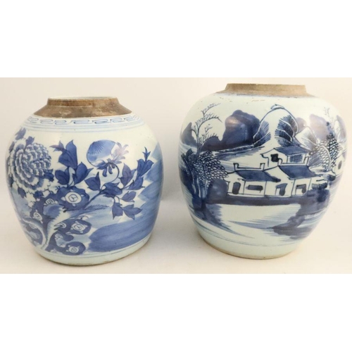 476 - A collection of 19th century Chinese porcelain to include 2 blue and white ginger jars and a 19th ce... 