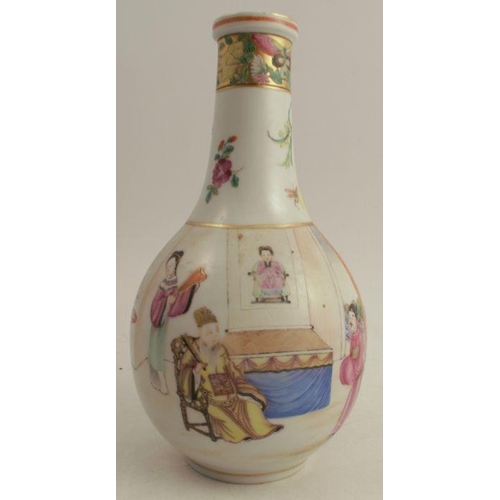 480 - A 19th century Chinese bottle vase, decorated with figures in an all around landscape, height 10.25i... 