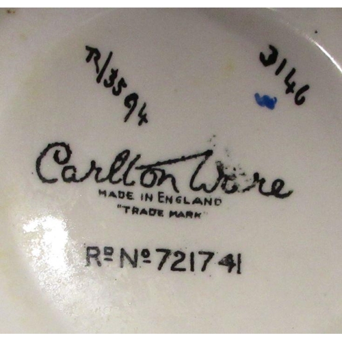 537 - A Carlton Ware Stoke on Trent coffee set, comprising coffee pot, milk jug, sugar bowl, six cups and ... 