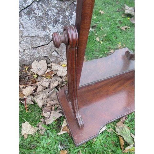 58 - A 19th mahogany swing frame toilet mirror, plate dimensions 17ins x 13ins