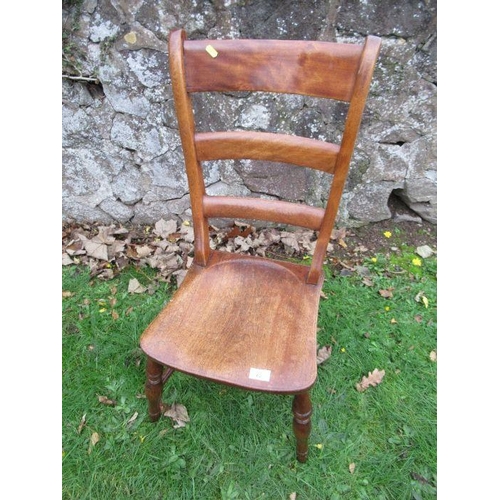 62 - A 19th century mahogany ladder back chair