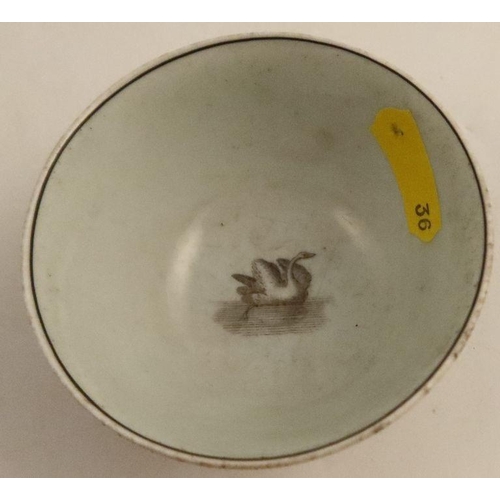 620 - A Worcester tea bowl, coffee cup and saucer, printed in black by Hancock with The Tea Party, the sau... 