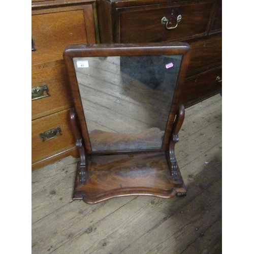 63 - A mahogany framed toilet mirror, plate dimensions 22ins x 15ins