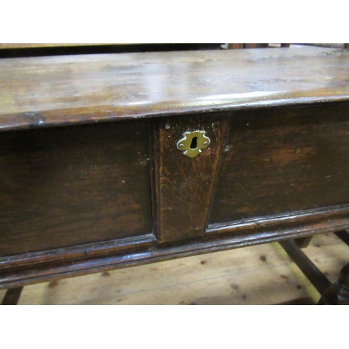 74 - An Antique oak dough bin, with rising lid, width 44ins, height 28ins