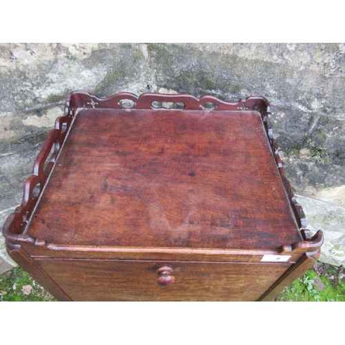 8 - A 19th century mahogany pot cupboard, with sliding door, 18ins x 23ins, height 30.5ins