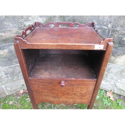 8 - A 19th century mahogany pot cupboard, with sliding door, 18ins x 23ins, height 30.5ins