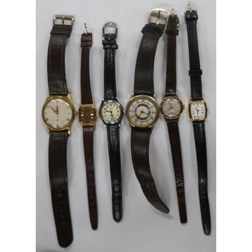 A 9ct gold lady's Moeris wristwatch, with leather strap, together with ...