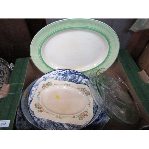 103 - 37690 A box of china to include platters