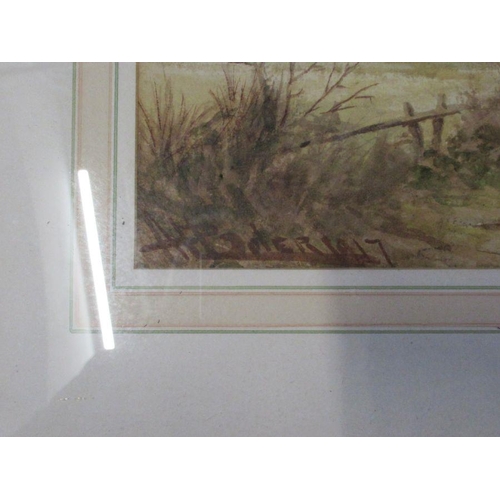 158 - Henry E Hobson, watercolour, girl with water carrier, 18ins x 12.5ins, together with another waterco... 