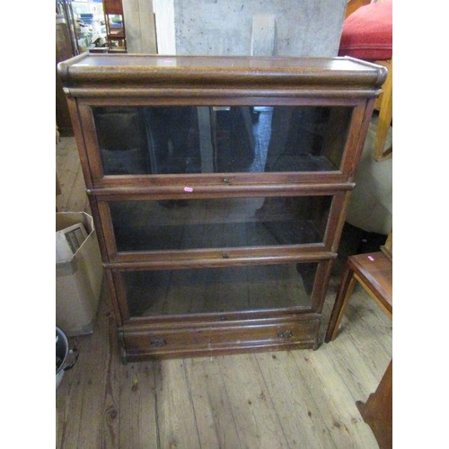 58 - A Globe Wernicke three section glazed bookcase, width 34ins, depth 10ins, height 41ins
