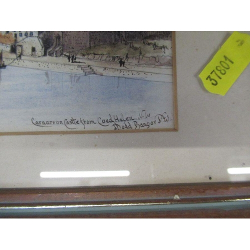 87 - A 19th century watercolour, Carnarvan Castle