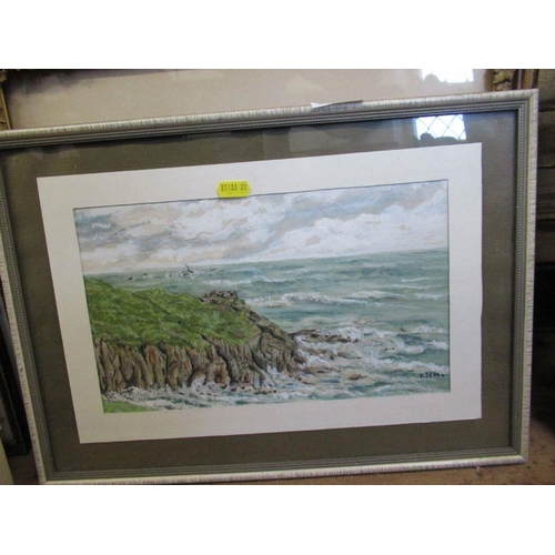 94 - A watercolour and three prints