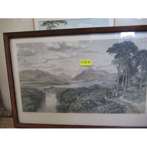 94 - A watercolour and three prints