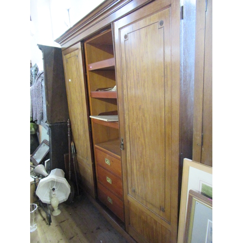 81 - Two Edwardians mirror door wardrobes  - The door for the one wardrobe is in the saleroom