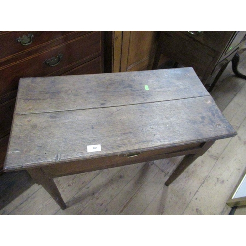 80 - Am Antique oak side table, width 27ins, height 24ins, depth 14ins